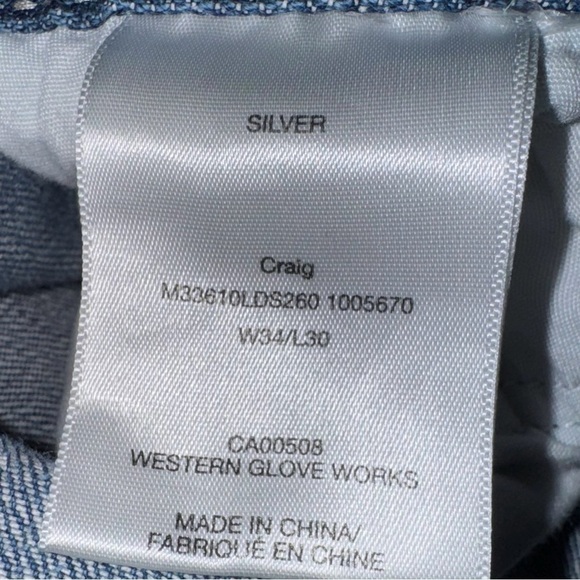 Silvers Craig Men’s W34/L30 Blue Wide Leg Faded 99% Cotton Mid Rise Denim - Picture 5 of 7